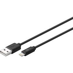 Goobay 63523 1m USB A Lightning Negro cable de tel