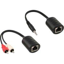 InLine 89003 2x RCA M / 3.5mm RJ45 Negro adaptador