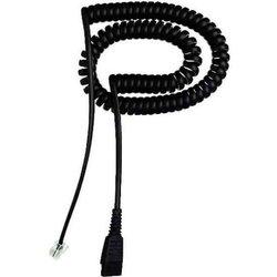 Jabra QD cord, coiled, mod plug RJ9 Negro