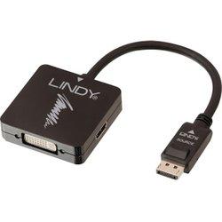 Adaptador HDMI LINDY (DisplayPort - VGA, HDMI y DVI - Negro)