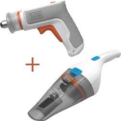 Kit: atornillador hexdriver 3,6v + aspirador de mano 3,6v bcknvcrta01-qw black & decker