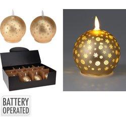 Vela LED Lifetime Dorado Bola de Navidad (AAA)