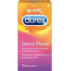 Durex Dame Placer  Und. Preservativos de Látex con Puntos y Estrías