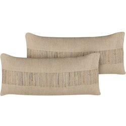 Conjunto de 2 cojines de yute beige 30 x 70 cm BELIANI Luina