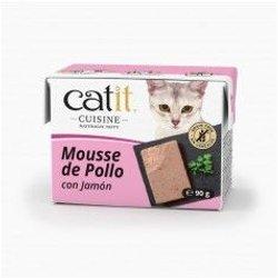 Catit Cuisine Mousse 12 x 90 g - Pollo con jamón