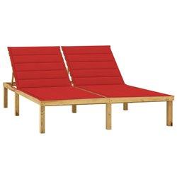 Tumbona VIDAXL Rojo Madera (200x138x77 cm)