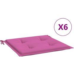 vidaXL Cojines para silla de jardín 6 uds tela rosa 50x50x3 cm