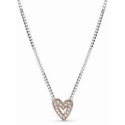 Collar Pandora Rose Corazona Mano Alzada Brillante 380089C01-45