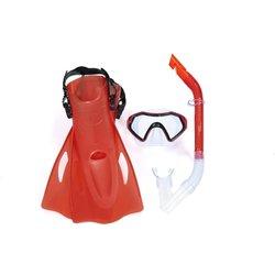 Pack Máscara-Aletas-Tubo,Esnórquel settauch Set, Snorkel Set,Gafas de Buceo, Aletas,Tubo respiracion | BESTWAY - HYDRO-SWIM | SET DE SNORKEL FIREFISH, EDAD: +7 AÑOS. TALLA ALETAS: 37-41