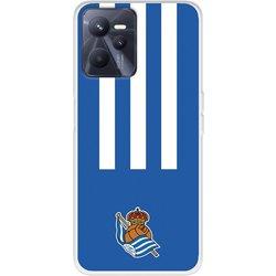 Funda para Realme C35 del Real Sociedad de Fútbol Real rayas verticales  - Licencia Oficial Real Sociedad de Fútbol