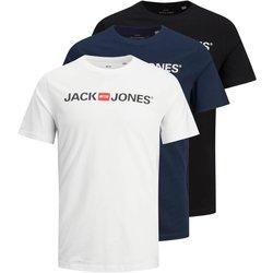 Camiseta jack and jones ecorp logo neck 3pkmp blanco hombre