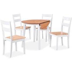 Juego de comedor de madera blanca de 5 piezas y MDF