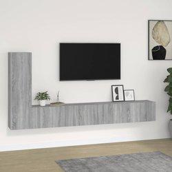 Muebles de puerta de TV Set 3 piezas gris Sonoma madera multicapa