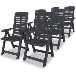 Conjunto 6 Silla Jardin VIDAXL Antracita Plástico