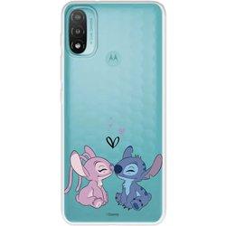 Funda para Motorola Moto E40 Oficial de Disney Angel & Stitch Beso - Lilo & Stitch