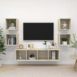 Juego de muebles para TV 5 piezas Sonoma Wood Oak Multilayer