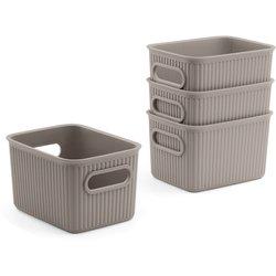 TATAY Baobab - Set de 4 Cajas Organizadoras 1.5L Plástico PP05. Taupe