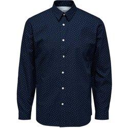 Camisa SELECTED Slim Algodón Hombre (XL - Azul)