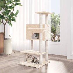 Árbol para gatos con arañazos en crema de sisal 108,5 cm