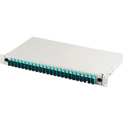 Patch panel FO con accesorio 19'' 1U, 24x SC dx, OM3, adaptadores, extensible, gris