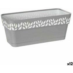 Jardinera Autorriego Stefanplast Cloe Blanco Gris Plástico 13,3 x 12,3 x 29,3 cm (12 Unidades)