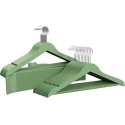 COM-FORT HOUSE | Percha de Resina para Ropa | Verde | Resistente | Muescas Antideslizantes | 45cm