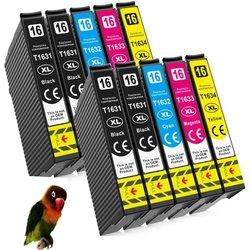 10 tintas para Epson T1631-2-3-4 compatibles WF2010W WF2510WF WF2520NF WF2530WF WF2540NF 16XL