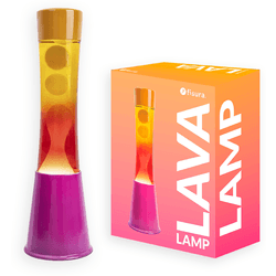 Lámpara de lava tower Fisura degradado rosa y naranja.