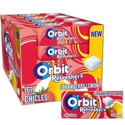 Chicles Orbit refresher gragea fresa y limón handypack 16 unidades