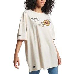 Camiseta Superdry Vintage Collegiate Beige Mujer