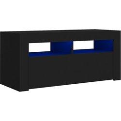 Soporte de TV con luces LED negro 90x35x40 cm