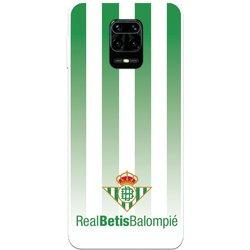 Funda para Xiaomi Redmi Note 9S del Betis Fondo Rayas Verdiblancas - Licencia Oficial