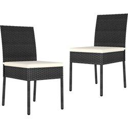 Sillas de comedor de jardín 4 piezas en Polyrattan Black