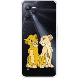 Funda para Realme C35 Oficial de Disney Simba y Nala Silueta - El Rey León