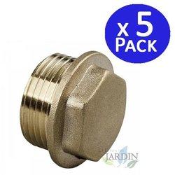 5 x tapón latón macho 1 1/2