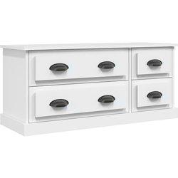 Soporte de TV blanco 100x35,5x45 cm de madera multicapa