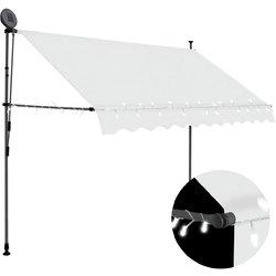 vidaXL TOLDO MANUAL RETRÁCTIL CON LED CREMA 250 CM