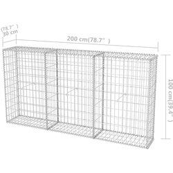 Malla de acero galvanizado Gabion 200x30x100 cm