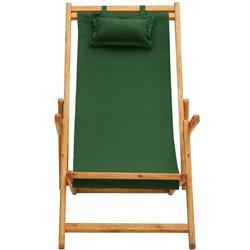 Silla de playa VIDAXL Verde Tela (60x127x95 cm)