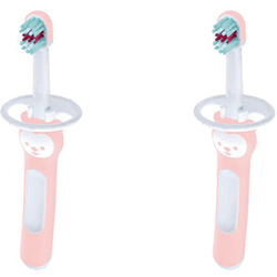 MAM Pack de 2 Cepillos de Dientes Baby's Brush, Bebé 6+ Meses, 2 Unidades, Rosa