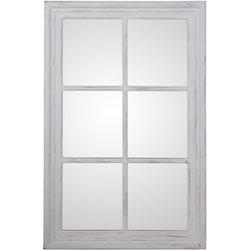 Espejo de pared ALEXANDRA HOUSE LIVING Blanco Madera Desgastado Ventana 5 x 101 x 65 cm