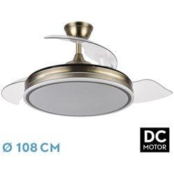 Ventilador dc bayomo l dorado led con memoria de color