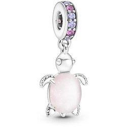 Charm Colgante Tortuga Marina Cristal de Murano Rosa