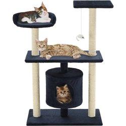 Árbol para gatos con arañazos en sisal 95 cm azul oscuro