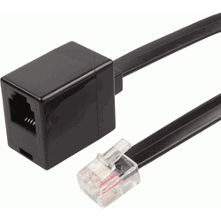 CABLEPELADO Cable Extensor teléfono RJ11, Alargador Cable teléfono, Cable Modular 6P4C, Cable Western RJ11, Cable prolongador Teléfono Fax Módem Router DSL VDSL ISDN Internet, Negro, 10 Metros