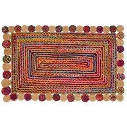 Alfombra DKD Home Decor Algodón Multicolor Jute (160x230x1 cm)