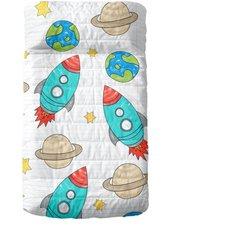 Space rocket colcha cuna (100x130 cm)