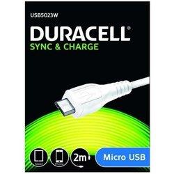 Cable USB DURACELL USB5023W 2 m Blanco (1 unidad)