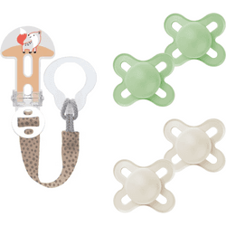 MAM Pack de 4 Chupetes Start Original, Bebé 0-2 Meses, Silicona, Caja Autoesterilizadora, 4 Unidades, Neutro + Broche Clip It! & Cover, Bebé 0+ Meses,  Neutro