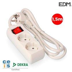 Extensión Eléctrica EDM Blanco (2 Enchufes - 1.5 m)